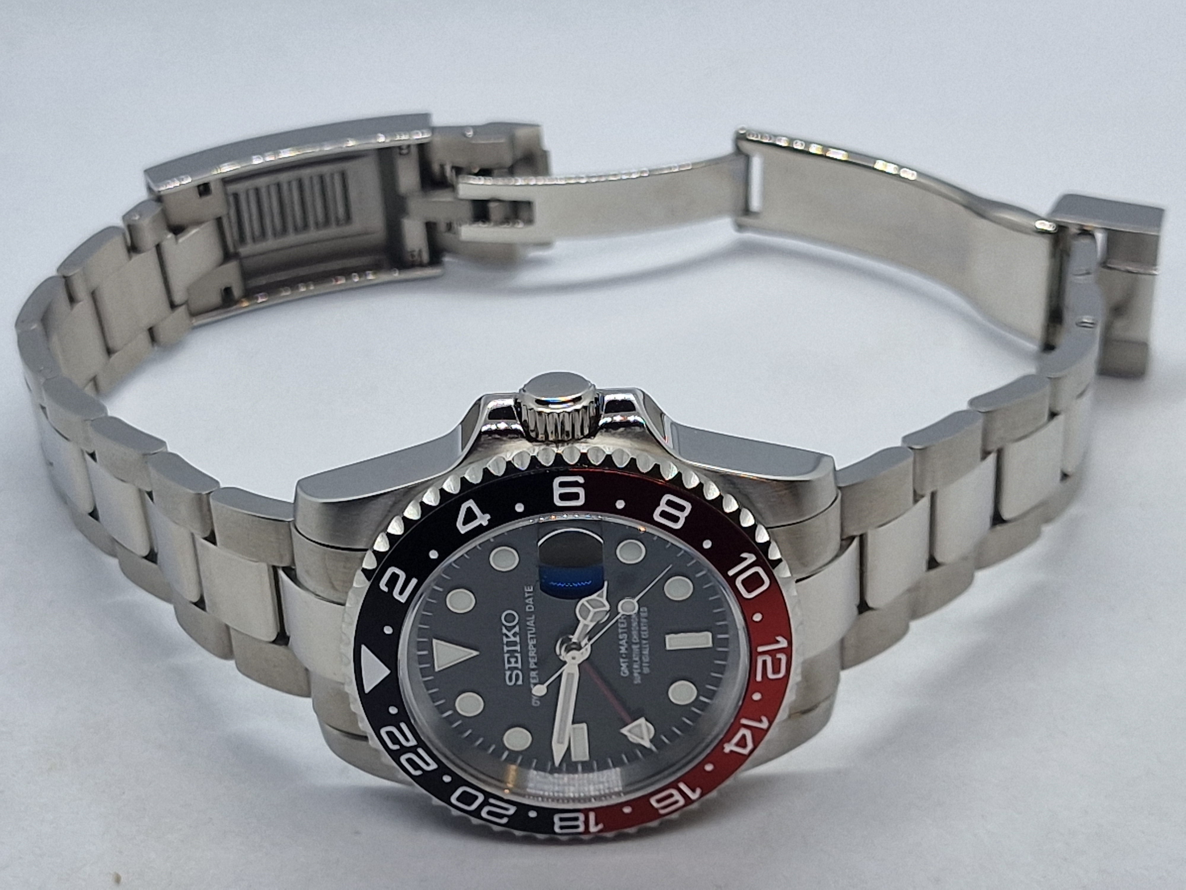 Seiko Mod Gmt Coke Nh34 automatico 40mm vetro zaffiro lunetta ceramica –  Dwatchmod