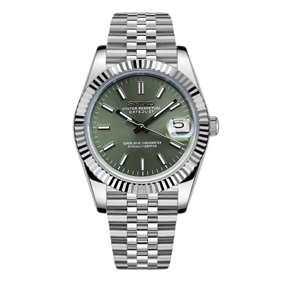 Seiko Mod Datejust verde oliva Nh35 automatico 39mm